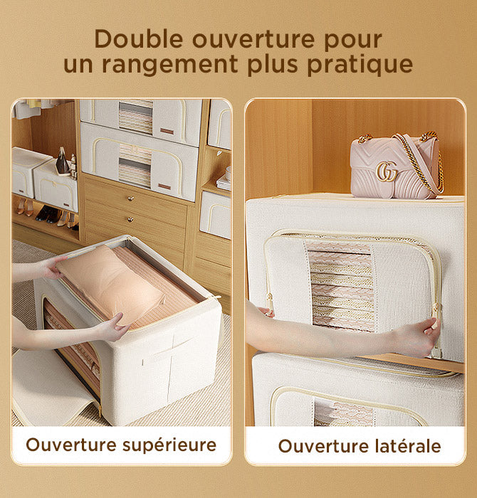 2 Cotton Foldable Clothes Storage Box 1 fr