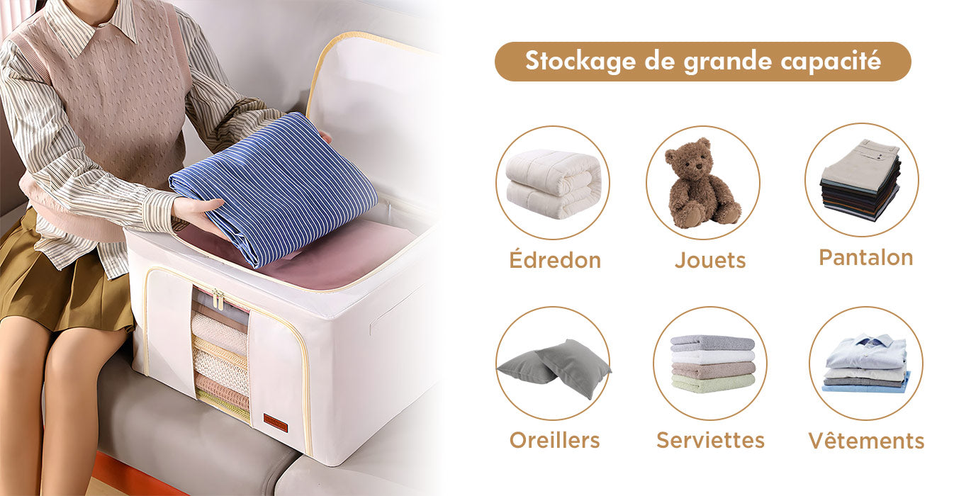 4 Cotton Foldable Clothes Storage Box 1 fr